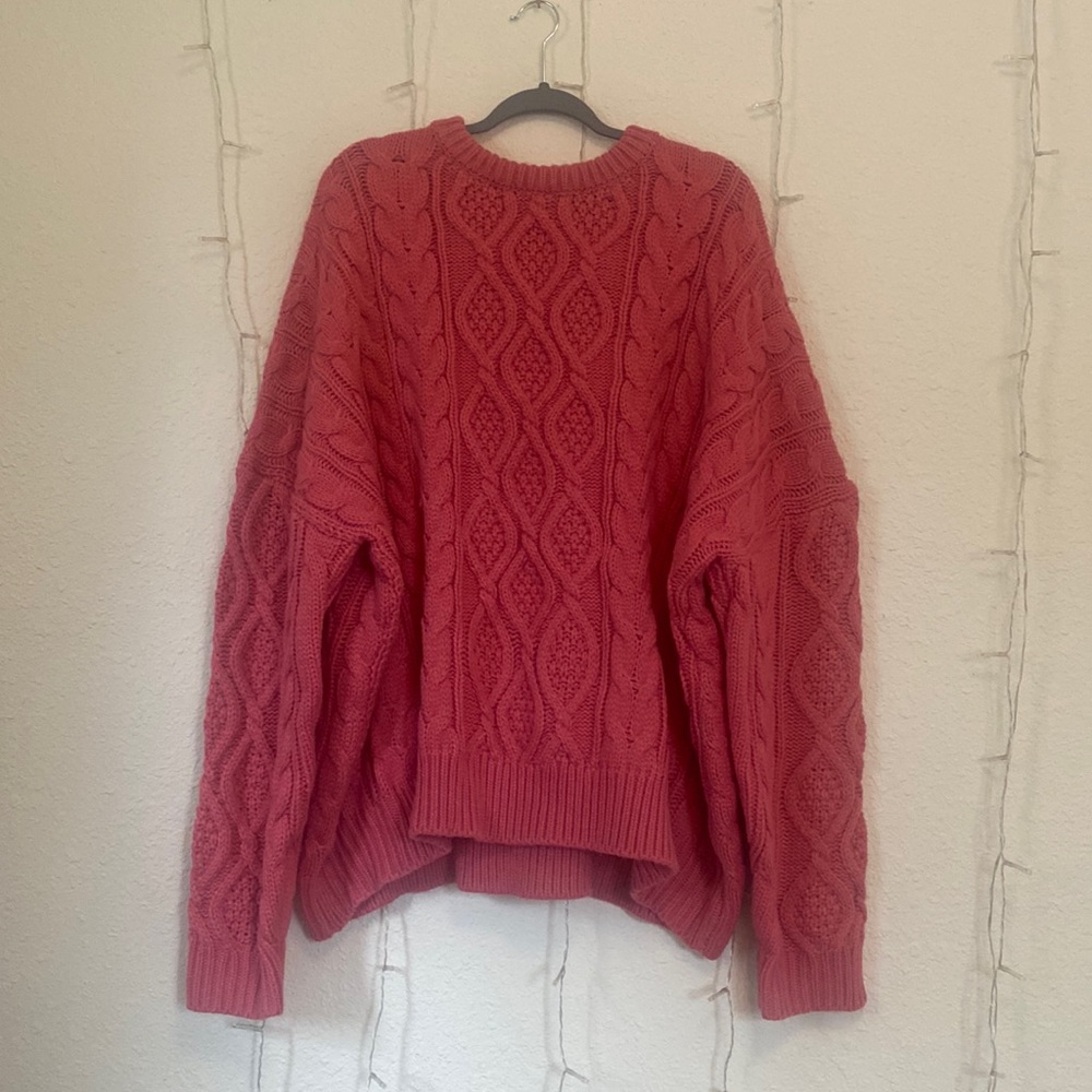 nwt oversized pink knit sweater